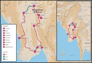 Reisroute door Myanmar 4 weken